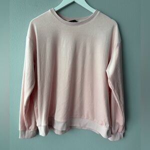 Banana Republic light pink velour long sleeve crew neck sweatshirt Women’s XL